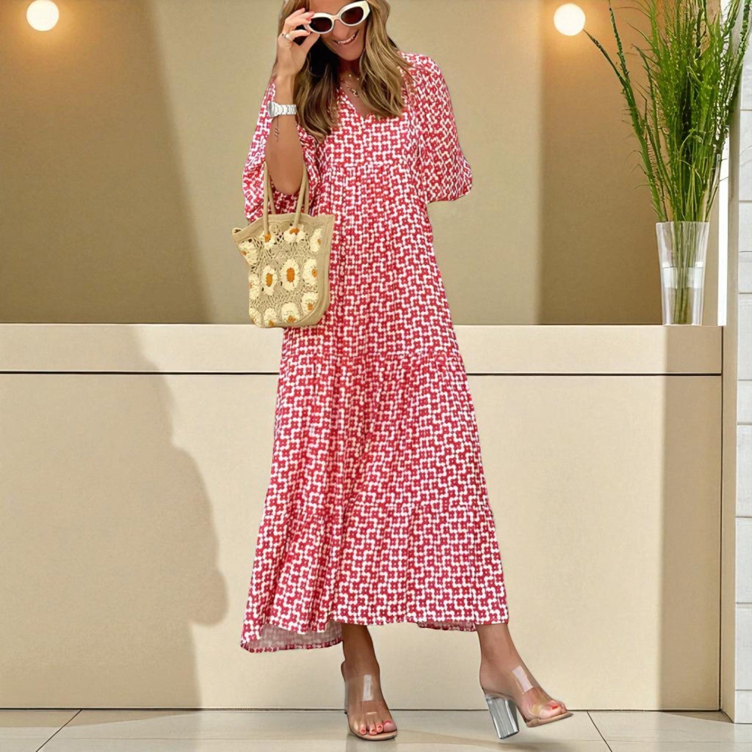 Damklänning Trendig Långärmad Sommarstil