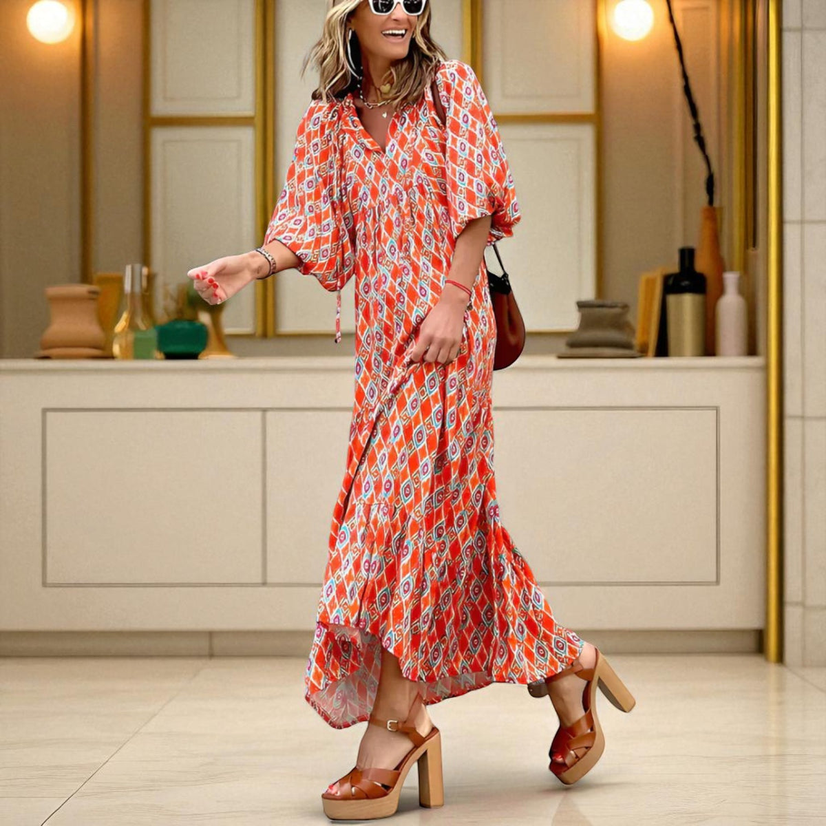 Damklänning Trendig Långärmad Sommarstil