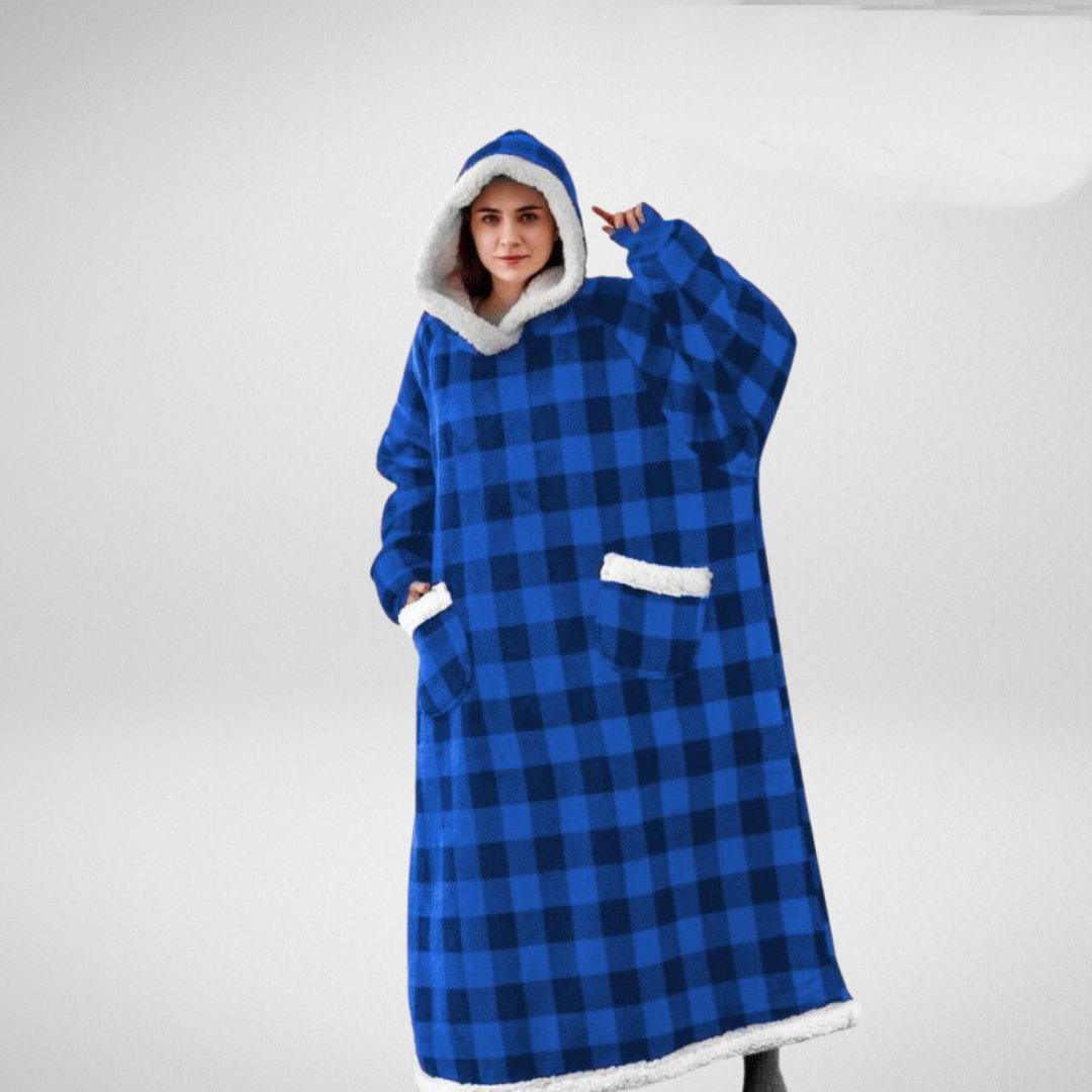 Oversized Deken Med Huva Microfleece Sherpa 2