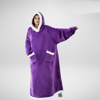 Oversized Deken Med Huva Microfleece Sherpa 4