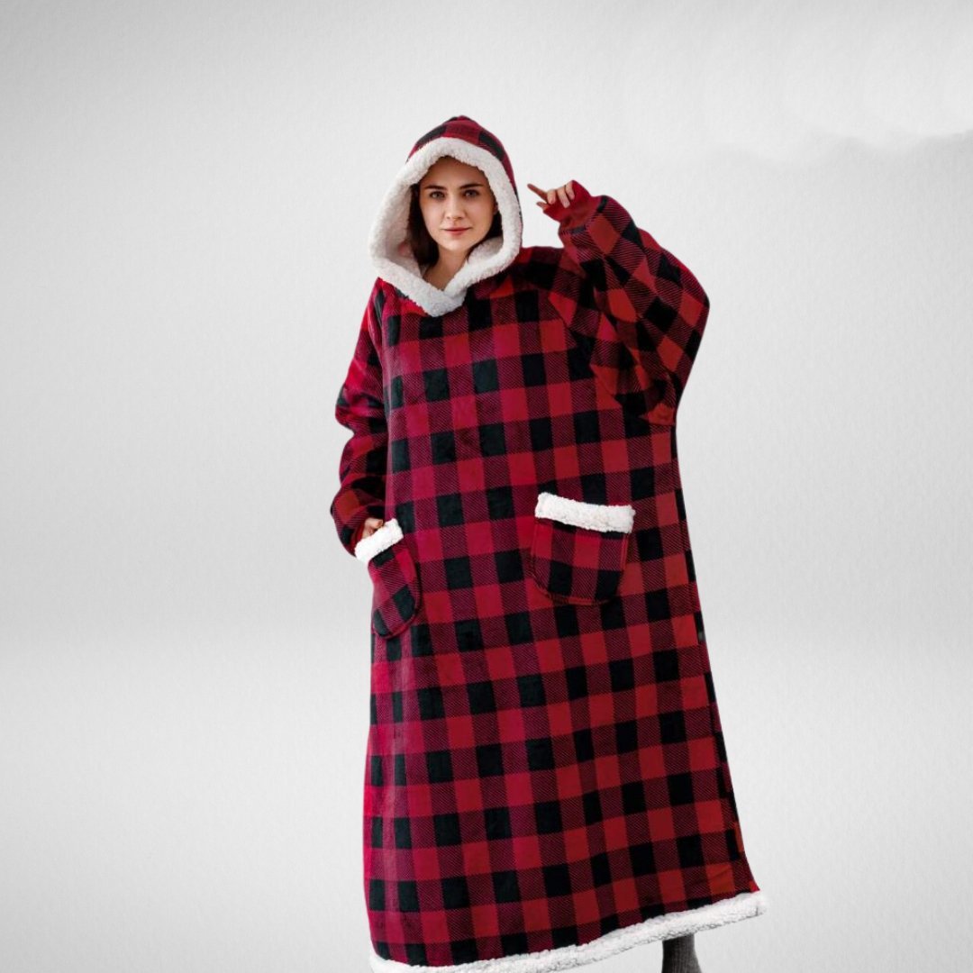 Oversized Deken Med Huva Microfleece Sherpa 6