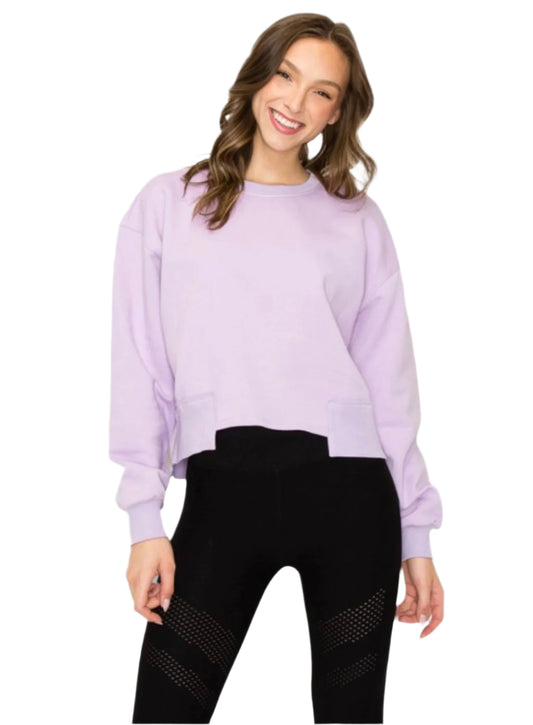 Oversized Sweatshirt för Damer, Kort Modell, Lila 0