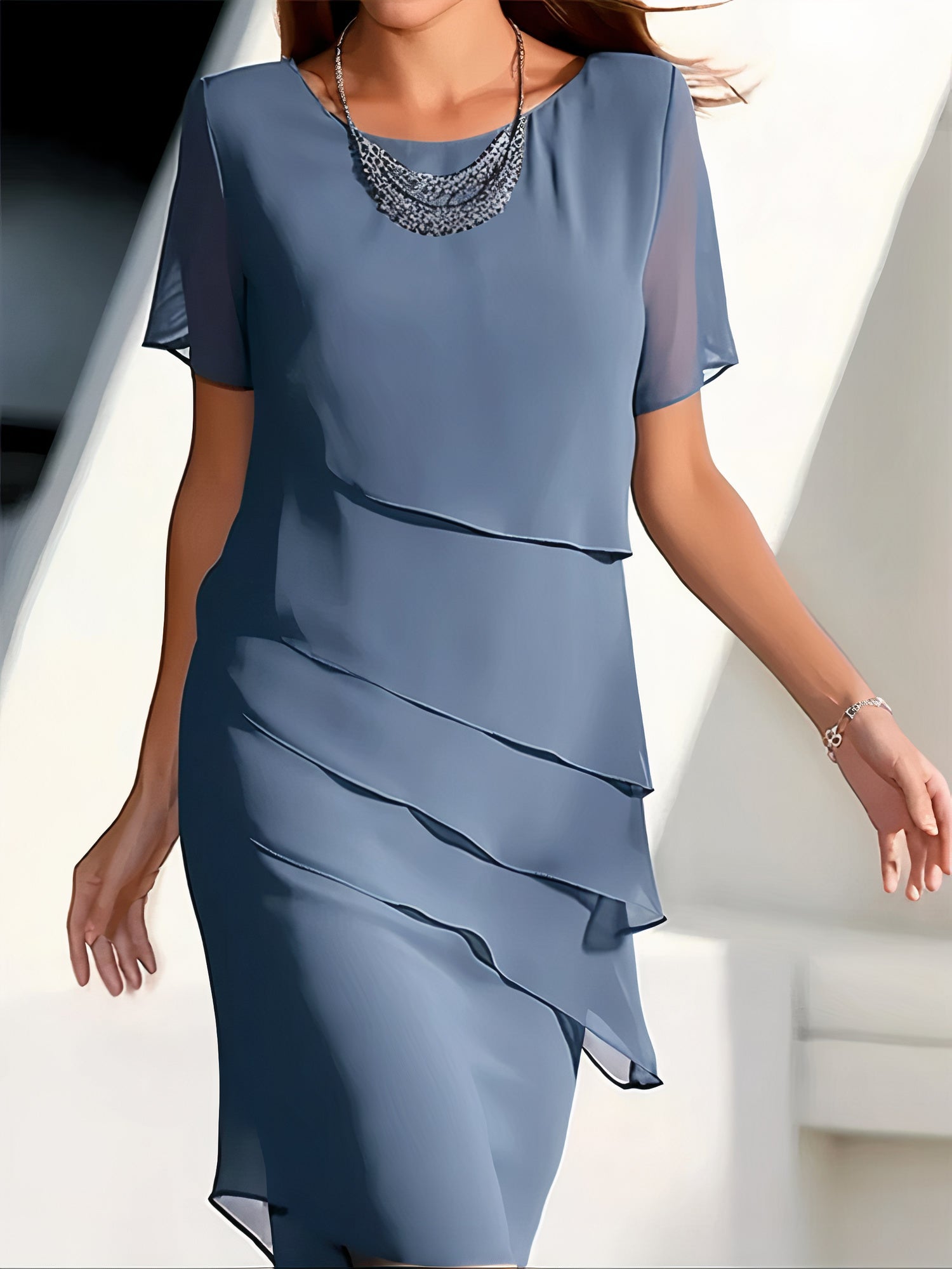 Variant image for Kvinna Golvlång Klänning Elegant Chiffon-9