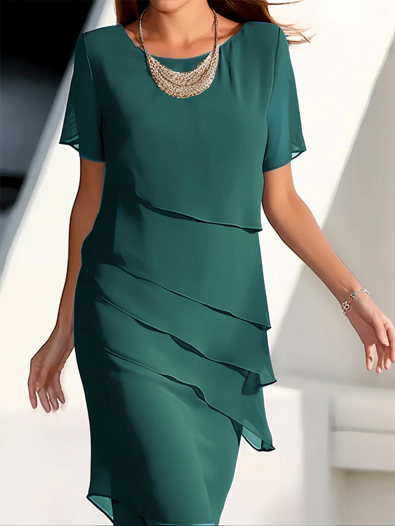 Variant image for Kvinna Golvlång Klänning Elegant Chiffon-17