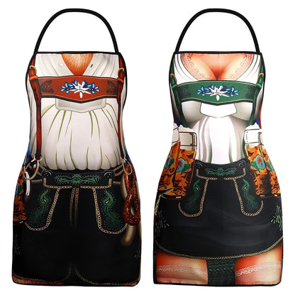 Par Schürzen Trachtenstil Dirndl Lederhosen Design Justerbar Slitstark Tyg 2