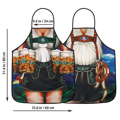 Par Schürzen Trachtenstil Dirndl Lederhosen Design Justerbar Slitstark Tyg 4