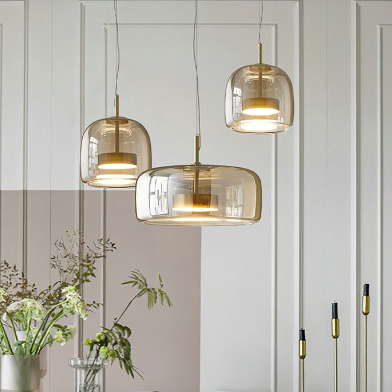 Pendellampa i Retro Stil med Gyllene Detaljer 3