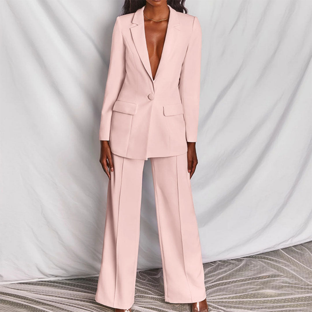 Dam Blazer Set Elegant Design Polyester Byxor 5