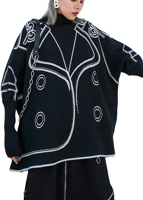 Plus Size Batwing Sleeve Blus med Tryck 0