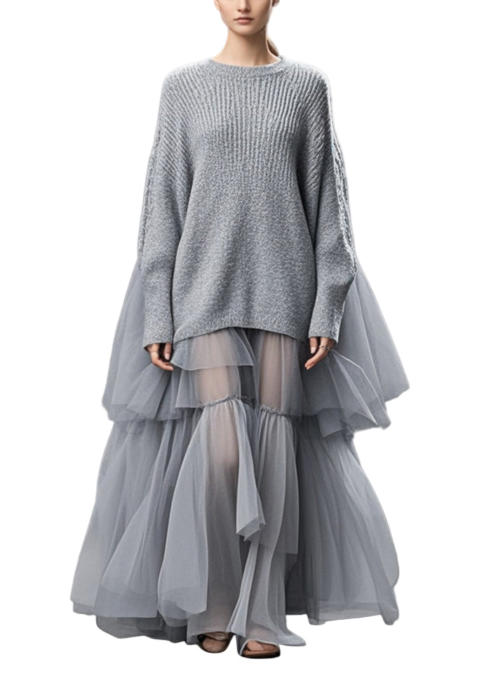 Plus Size Klänning med Oversized Patchwork Design 0