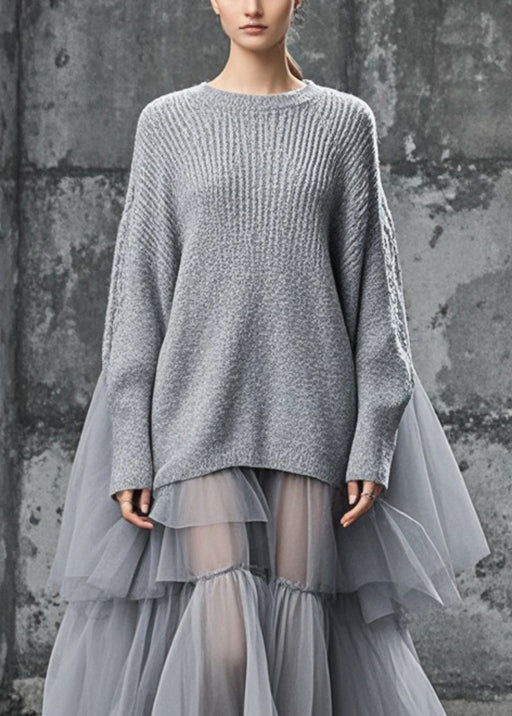 Plus Size Klänning med Oversized Patchwork Design 1