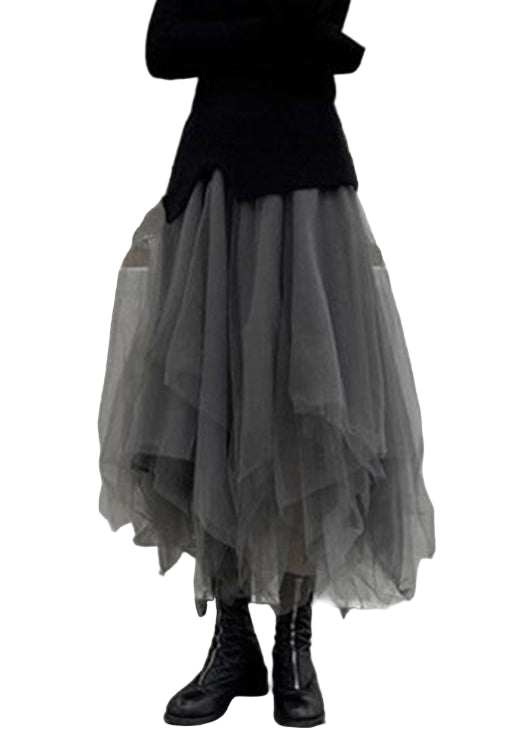 Plus Size Tulle Kjol med Patchwork Design 0