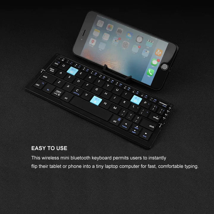Ergonomiskt Trådlöst Tangentbord för Smartphone och Surfplatta, Kompakt Design-1