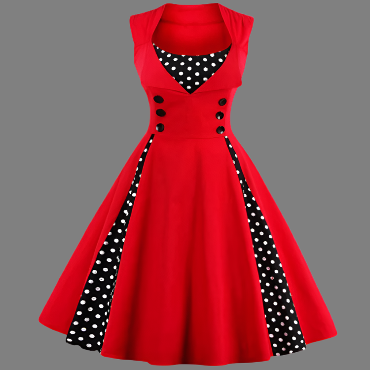 Fina Dam Klänningar Vintage Polkadot 100% Polyester 2