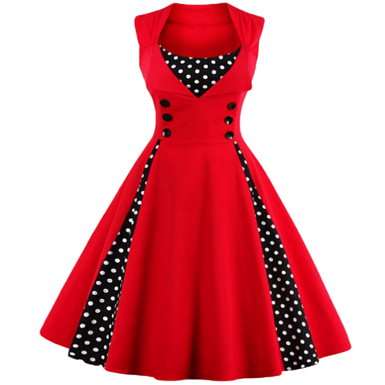 Fina Dam Klänningar Vintage Polkadot 100% Polyester 1
