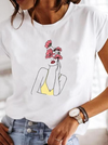 Variant image for Kvinnors T-shirt Modern Tryckt Bomullsblandning-46