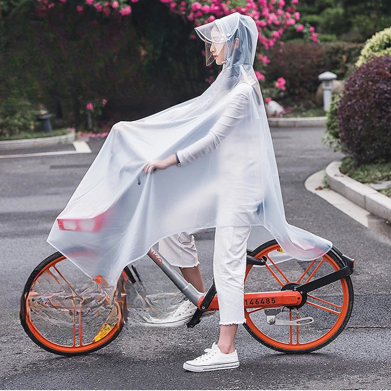 Regnponcho för Cykel och Motorcykel, Transparent, Vindskyddande 3