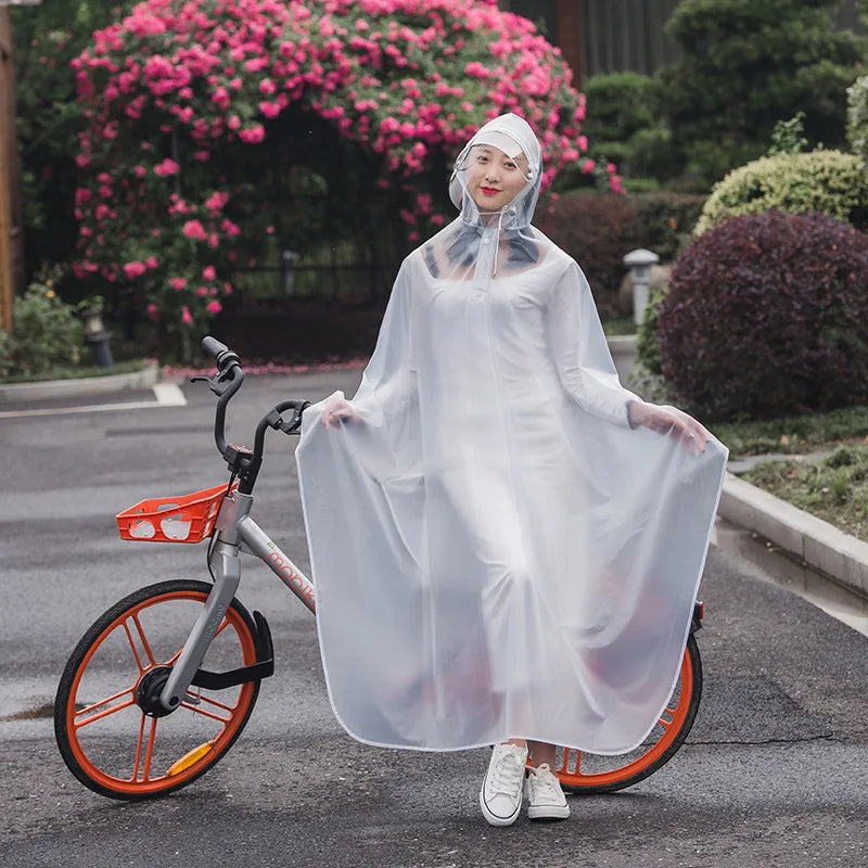 Regnponcho för Cykel och Motorcykel, Transparent, Vindskyddande 4