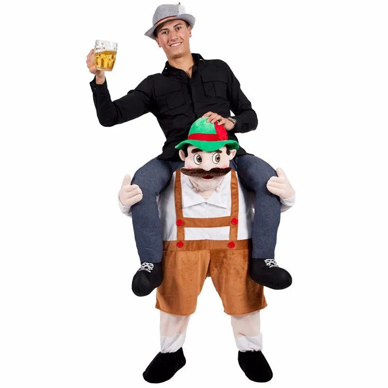 Rolig Halloween Kostym Barn och Vuxen Med Illusion av Att Rida på Axlarna, Polyester 0