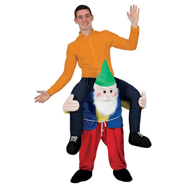 Rolig Halloween Kostym Barn och Vuxen Med Illusion av Att Rida på Axlarna, Polyester 8