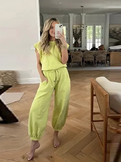 Dam Jumpsuit Avslappnad Stil med Dragsko och Öppen Rygg Polyester-1