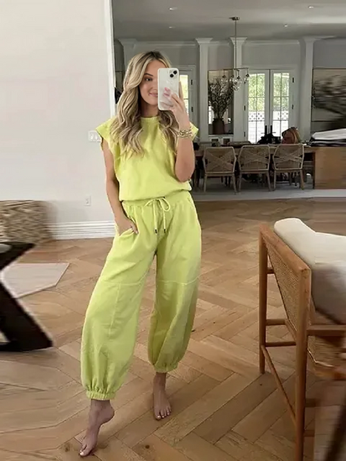 Dam Jumpsuit Avslappnad Stil med Dragsko och Öppen Rygg Polyester-1