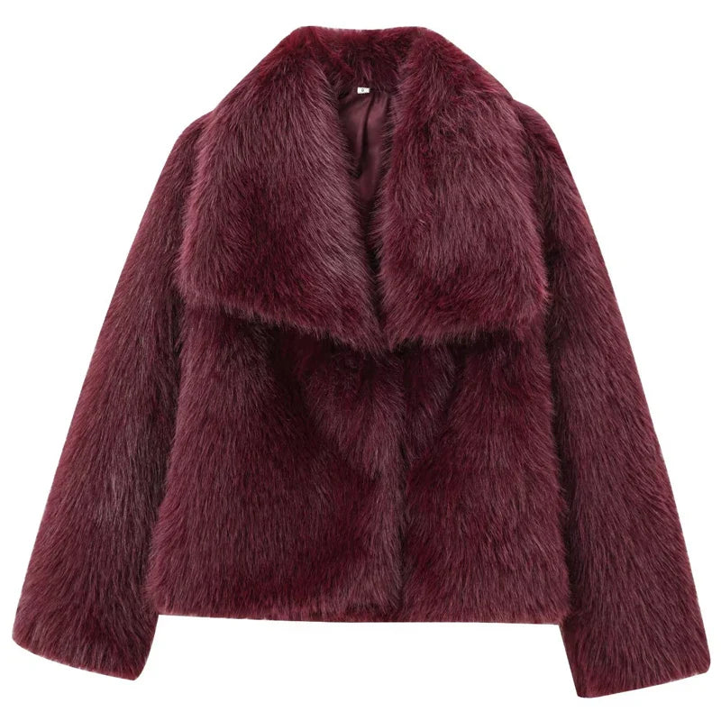 Dam Vinterjacka Plysch Varm Trendig Polyester 6