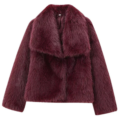Dam Vinterjacka Plysch Varm Trendig Polyester 6