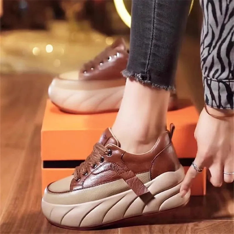 Mjuka sneakers med tjock sula för kvinnor