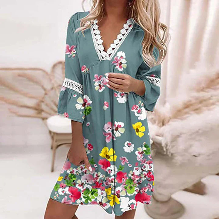 Variant image for Dam Sommarklänning Blommig Lätt Material för Varma Dagar-43
