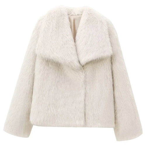 Dam Vinterjacka Plysch Varm Trendig Polyester 1