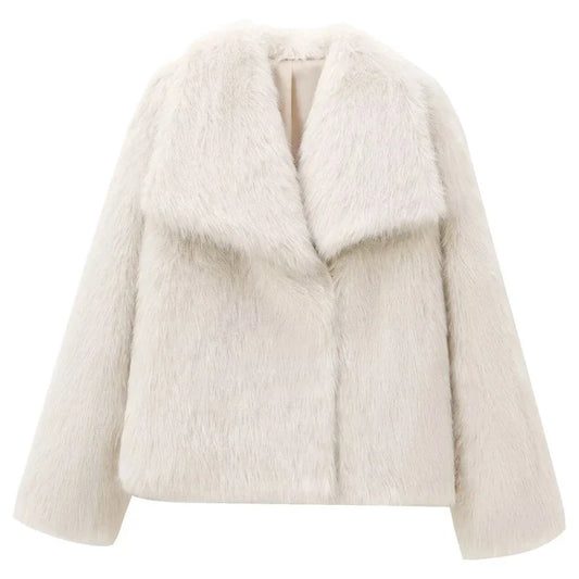 Dam Vinterjacka Plysch Varm Trendig Polyester 1