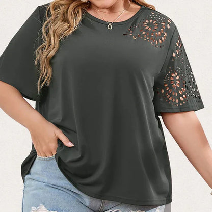 Variant image for Kvinna T-shirt Elegant Chiffonghalsring Mjuk Bomull-17