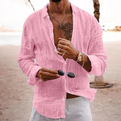 Variant image for Herr Linne Skjorta Andningsbar Casual Stil-37