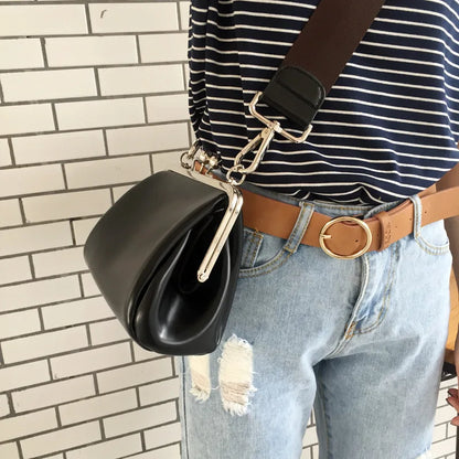 Dam Crossbody Väska Elegant PU-Läder med Läpplås 2