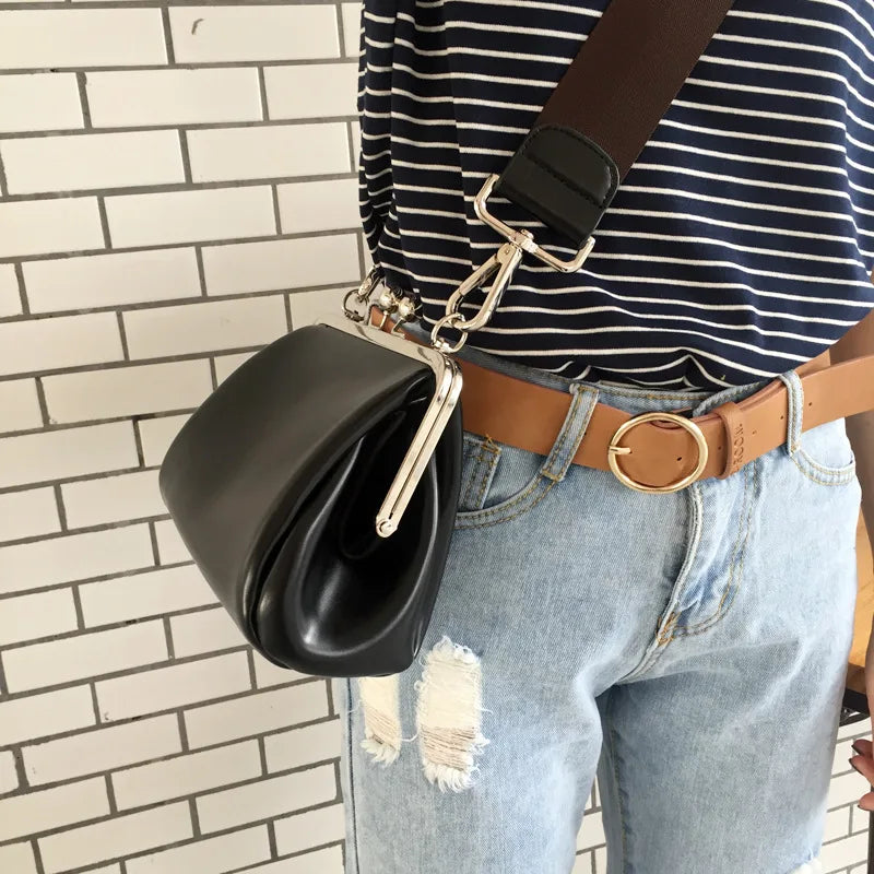 Dam Crossbody Väska Elegant PU-Läder med Läpplås 2