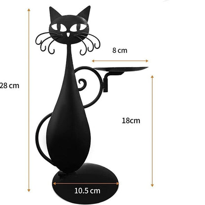 Svart katt Ljusstake