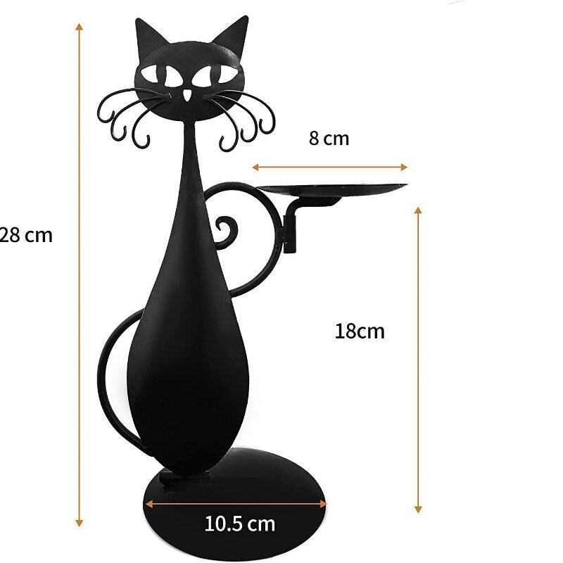 Svart katt Ljusstake