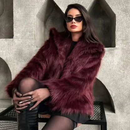 Dam Vinterjacka Plysch Varm Trendig Polyester 2