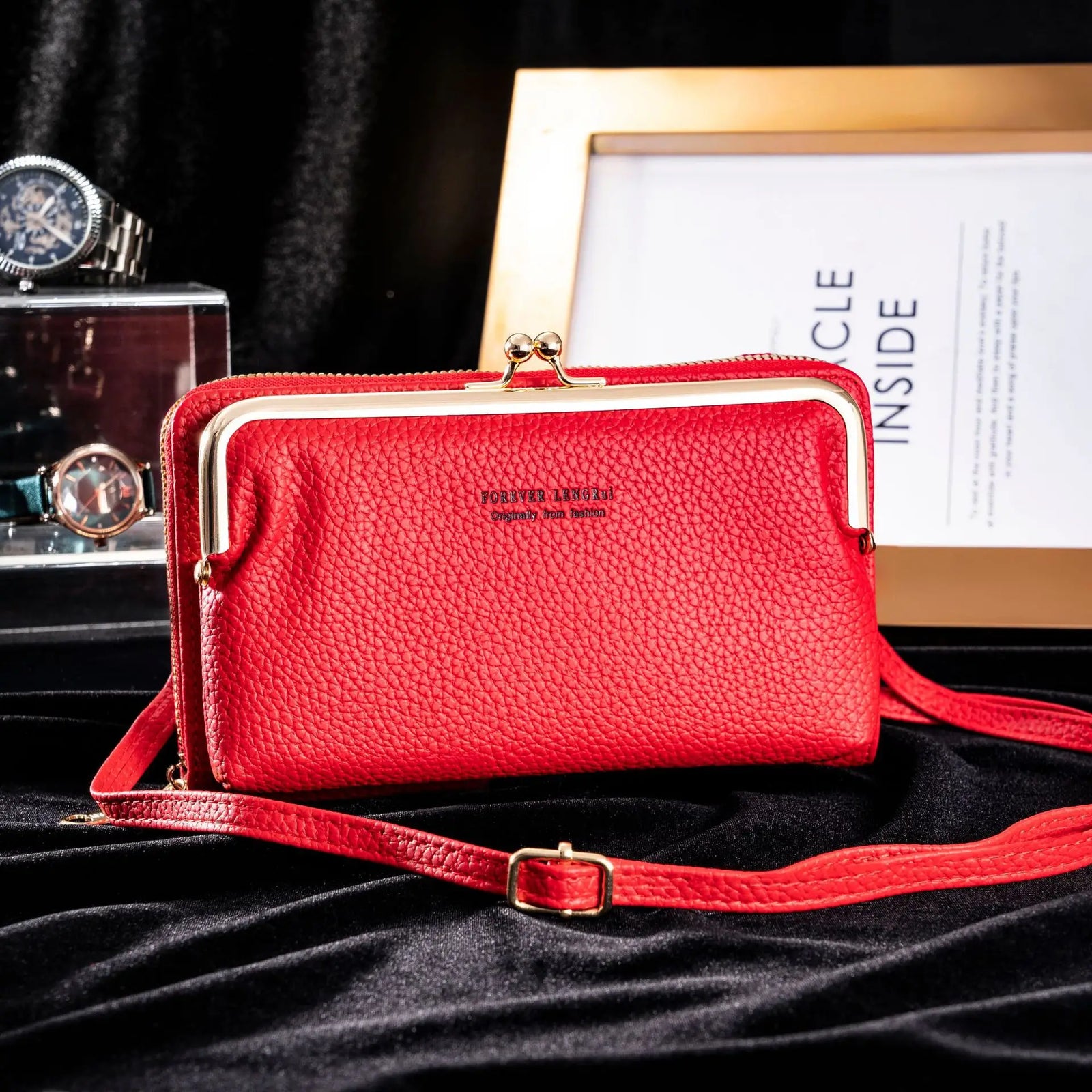 Damväska Multifunktionell med Korsformad Stängning i PU-läder 2