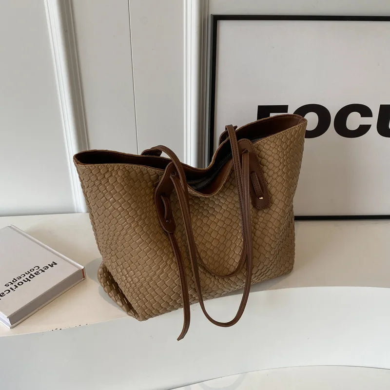 Variant image for Dam Axelväska Flätad Konstläder för Dagligt Bruk-4