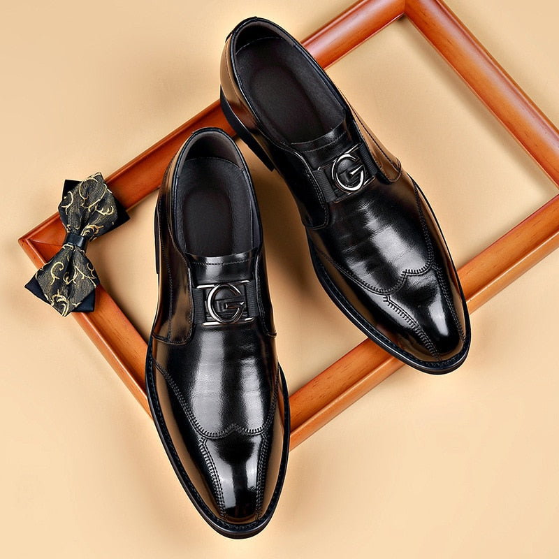 Herrskor i konstläder med elegant design 2
