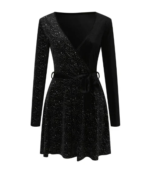 Dam Klänning Elegant med Paljettkant Polyester för Formella Tillfällen 4
