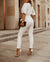 Dam Jumpsuit V-Hals Halvärmar Polyester Elegant och Bekväm-4