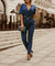 Dam Jumpsuit V-Hals Halvärmar Polyester Elegant och Bekväm-1