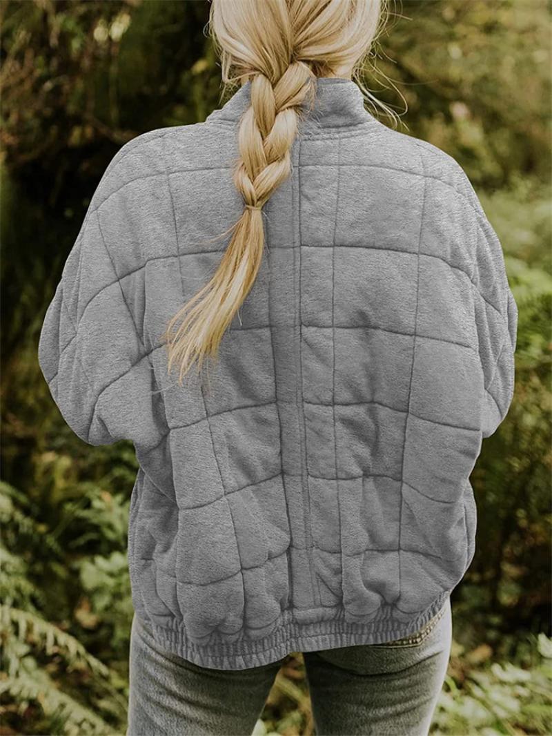 Lång Vinterjacka Dam Modern Polyester Chic Design-4