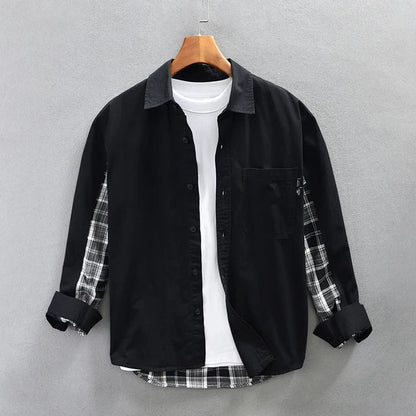 Herrskjorta Casual Stil Mjuk Bomull 3