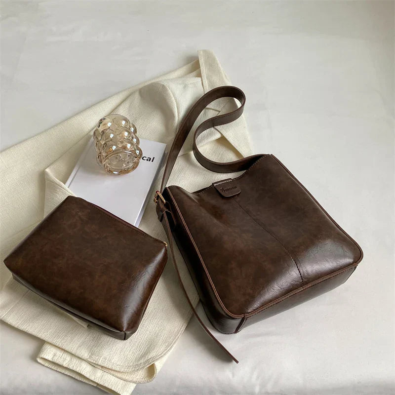 Dam Axelväska Vintage Chic Skinn 4