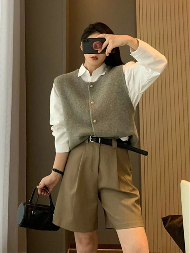 Dam Väst Klassisk Stil Mjuk Bomullsmix 4