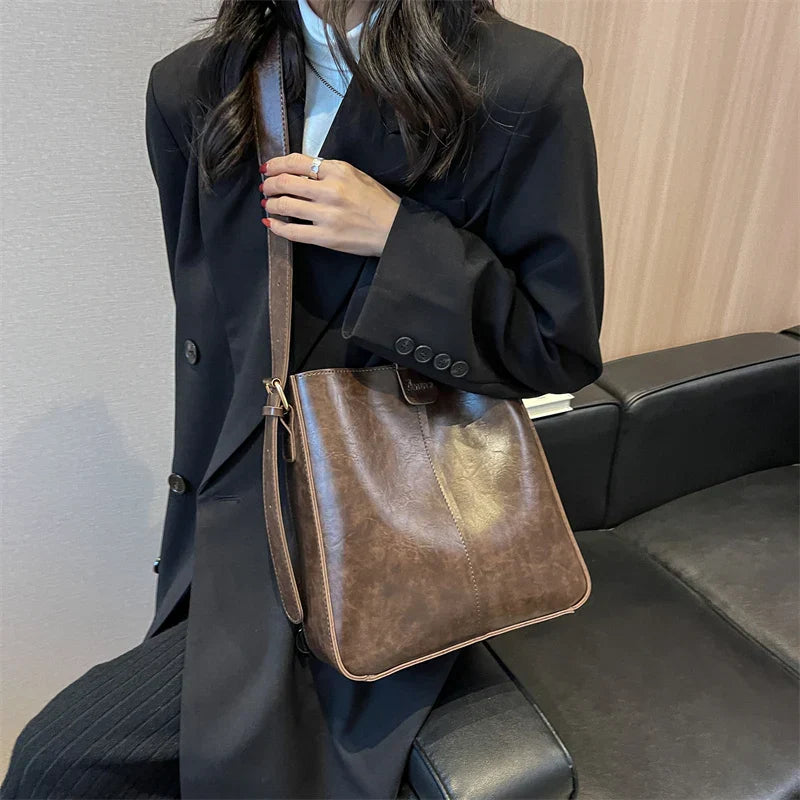 Dam Axelväska Vintage Chic Skinn 6